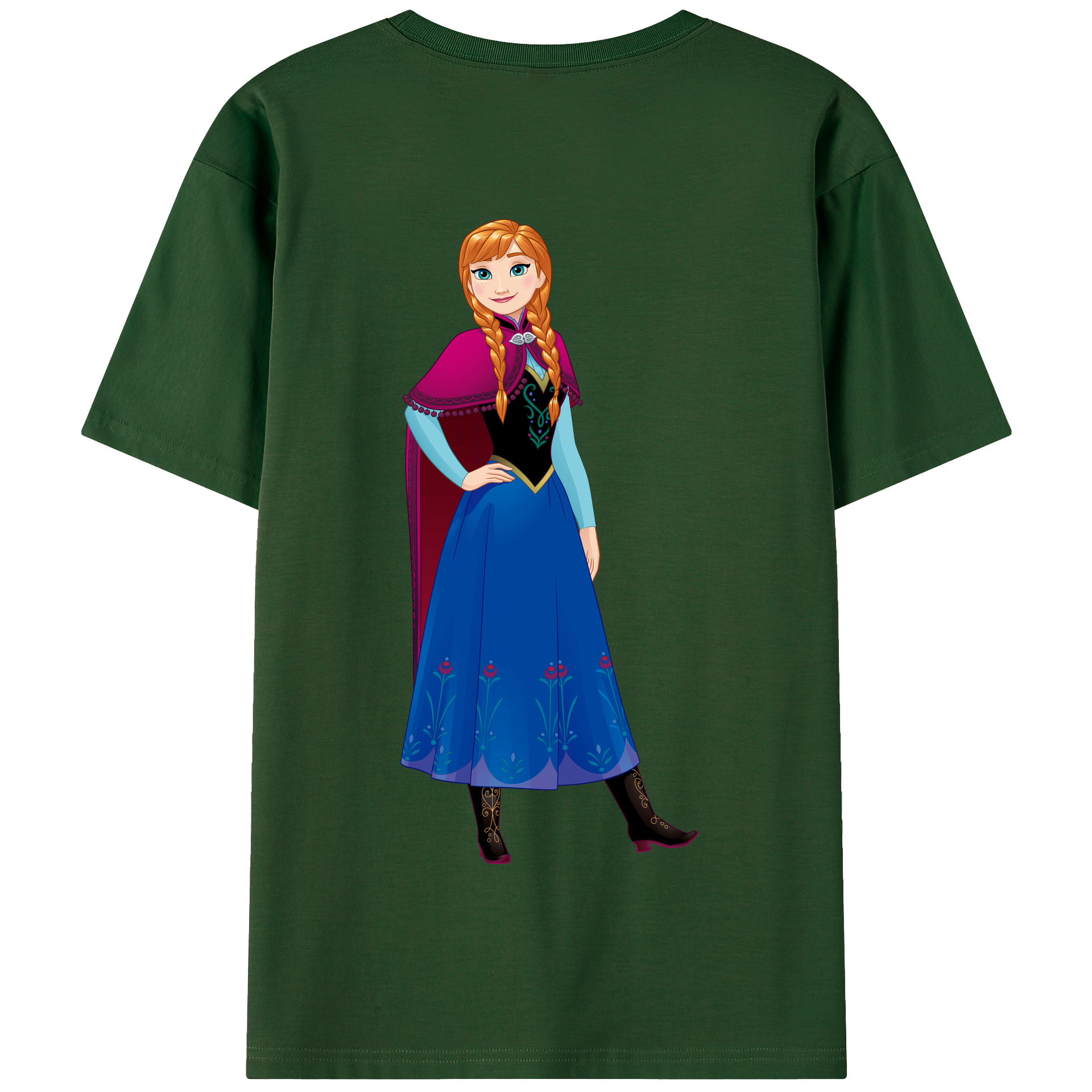 （画像用） アナと雪の女王 アンナ エルサ Frozen Anna Elsa 綿100％半袖Tシャツ（背面プリント）